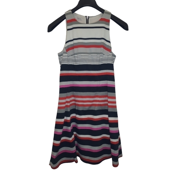 Maggie London Striped A Line Dress Multi Color Size 6 - Picture 11 of 12